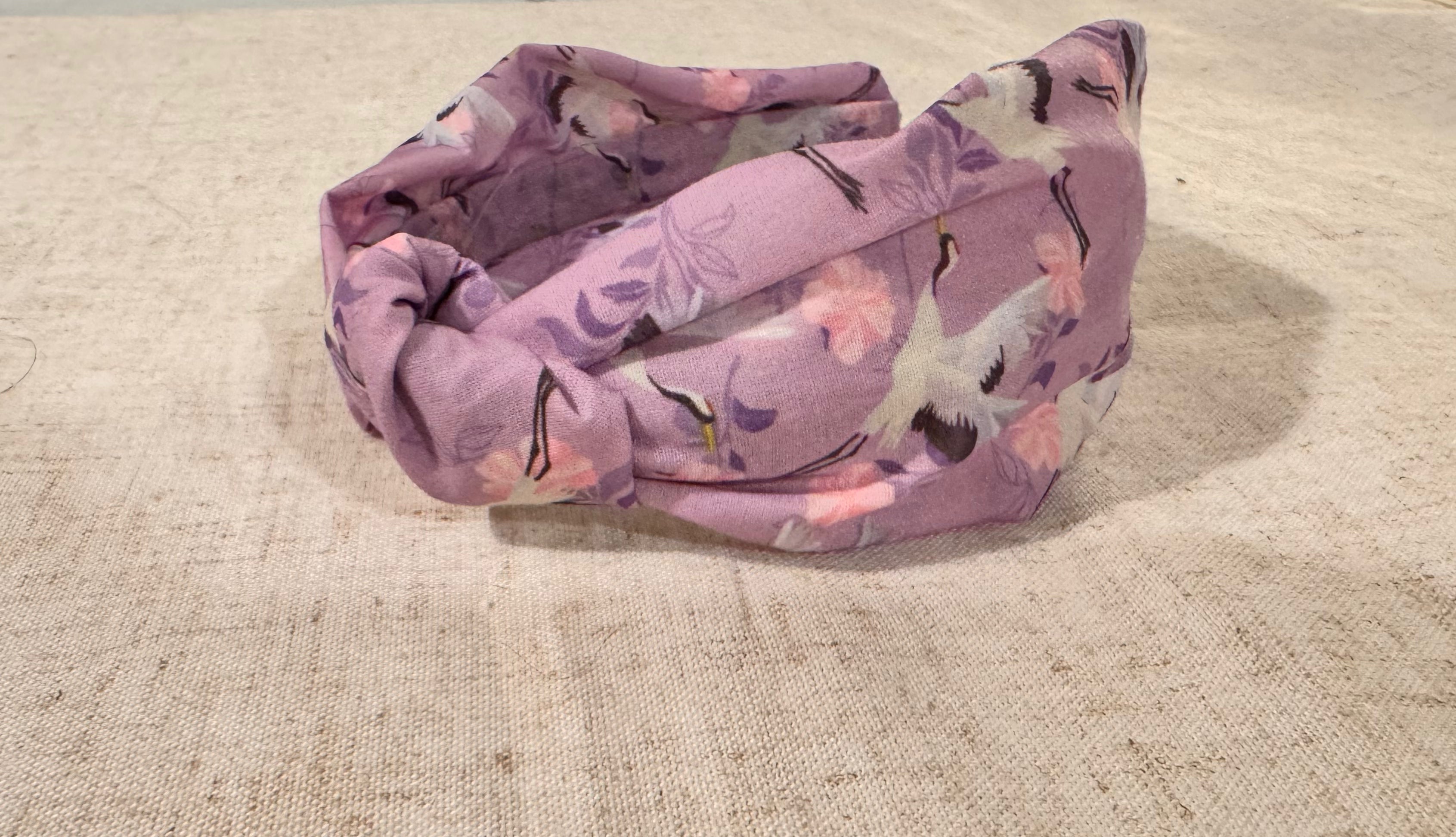 Japanese Crane Purple Twist Headband